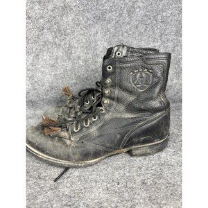 Ariat Boots Womens Size 6.5B Black Leather Lace Up Paddock Riding 11070 English